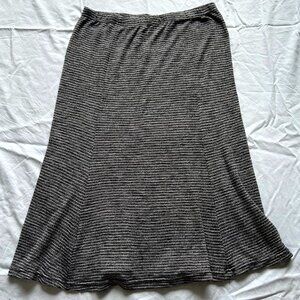 En Creme Grey Striped Midi Skirt - Size M